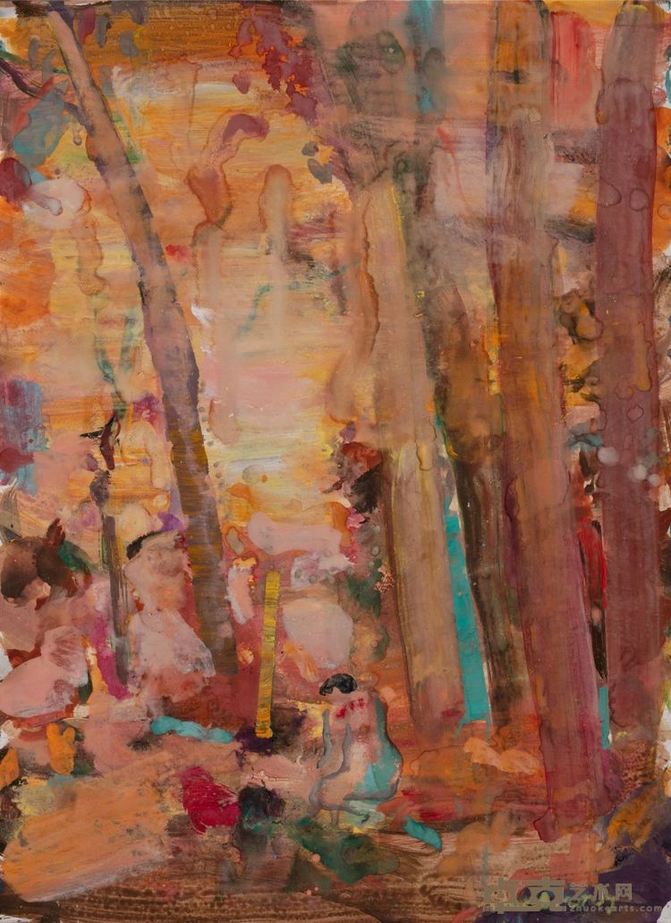 夏天的风 Summer Wind纸本丙烯 Acrylic on paper, 38x53cm, 2023