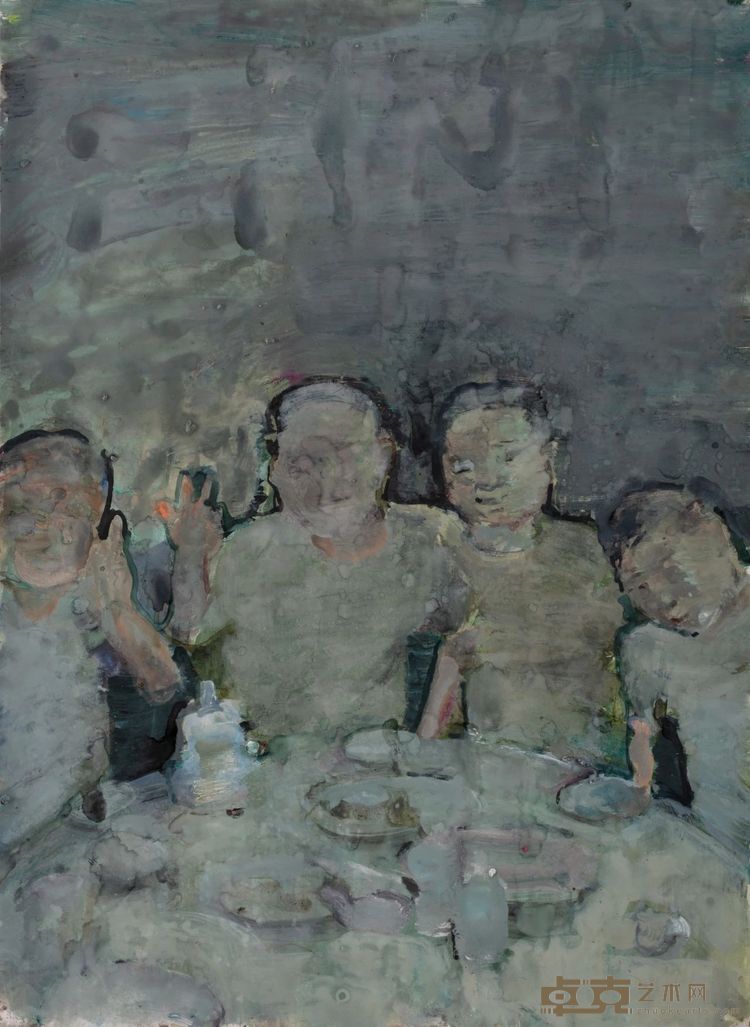 来一张 Take a Picture纸本水粉 Gouache on paper, 37.5x52.5cm, 2023