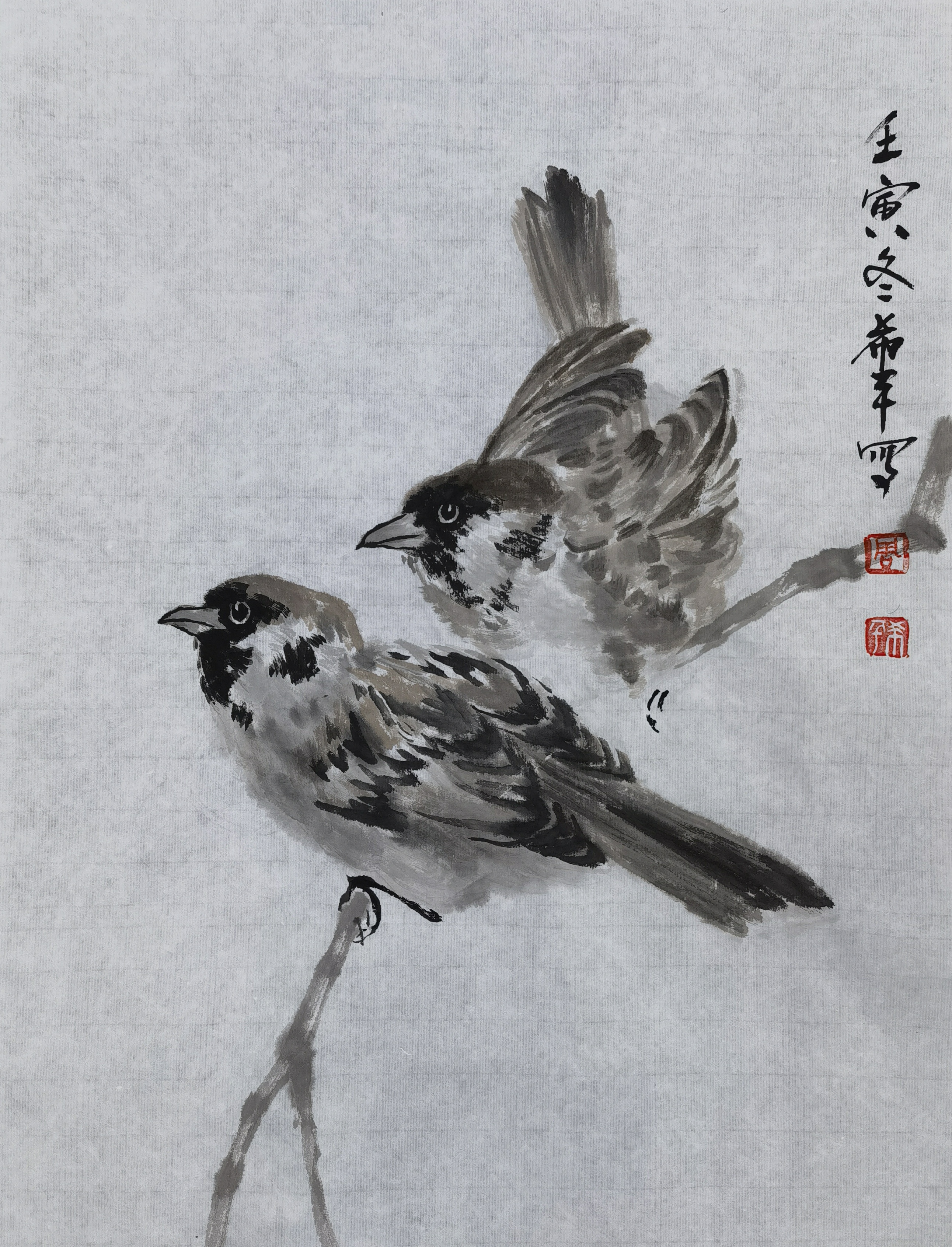 麻雀69×46cm