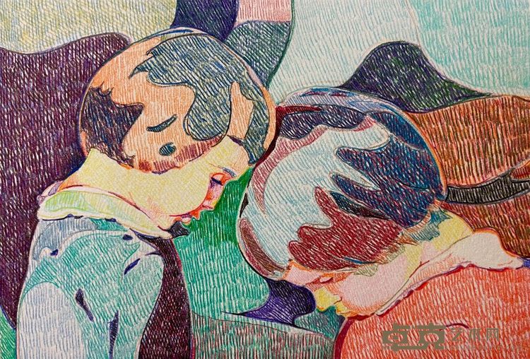 碰头 13x19cm 纸本彩铅 2023