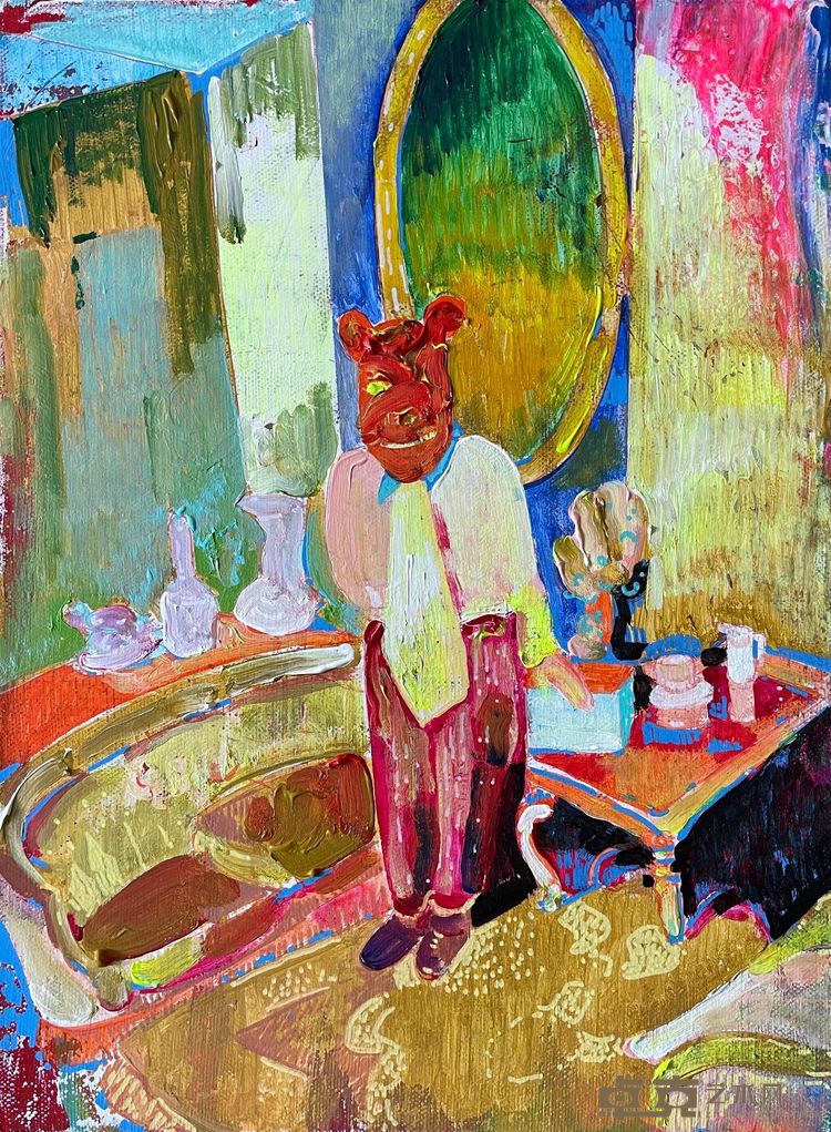 戴头套的人 40x30cm 布面丙烯 2022