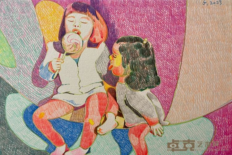 棒棒糖 13x19cm 纸本彩铅 2023