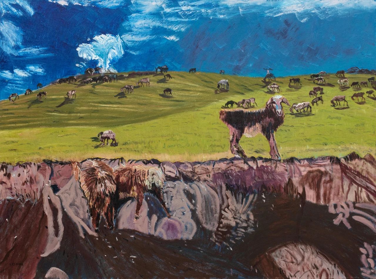 孙瑶瑶《羊群》｜ Sun Yaoyao, Flock of Sheep布面油画 Oil on canvas120x160cm，2023