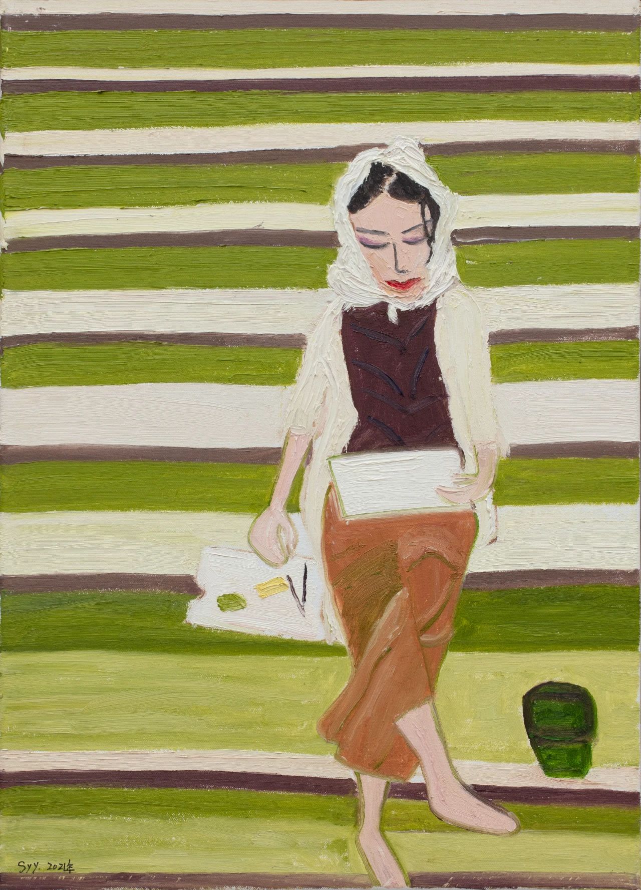孙瑶瑶《台阶》｜ Sun Yaoyao, Steps布面油画 Oil on canvas70x50cm，2021