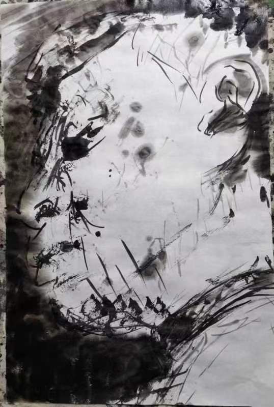 王一-墨像50×35cm