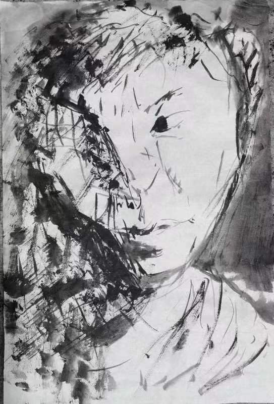 杨卫-墨像50×35cm
