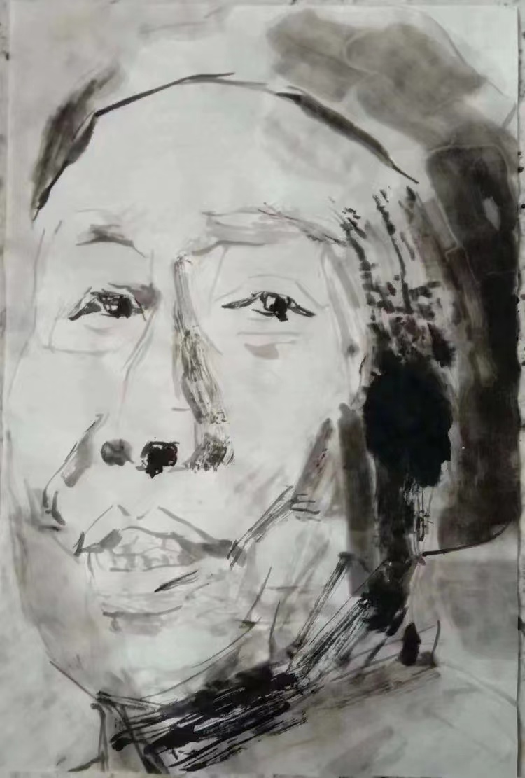 何香凝-墨像50×35cm