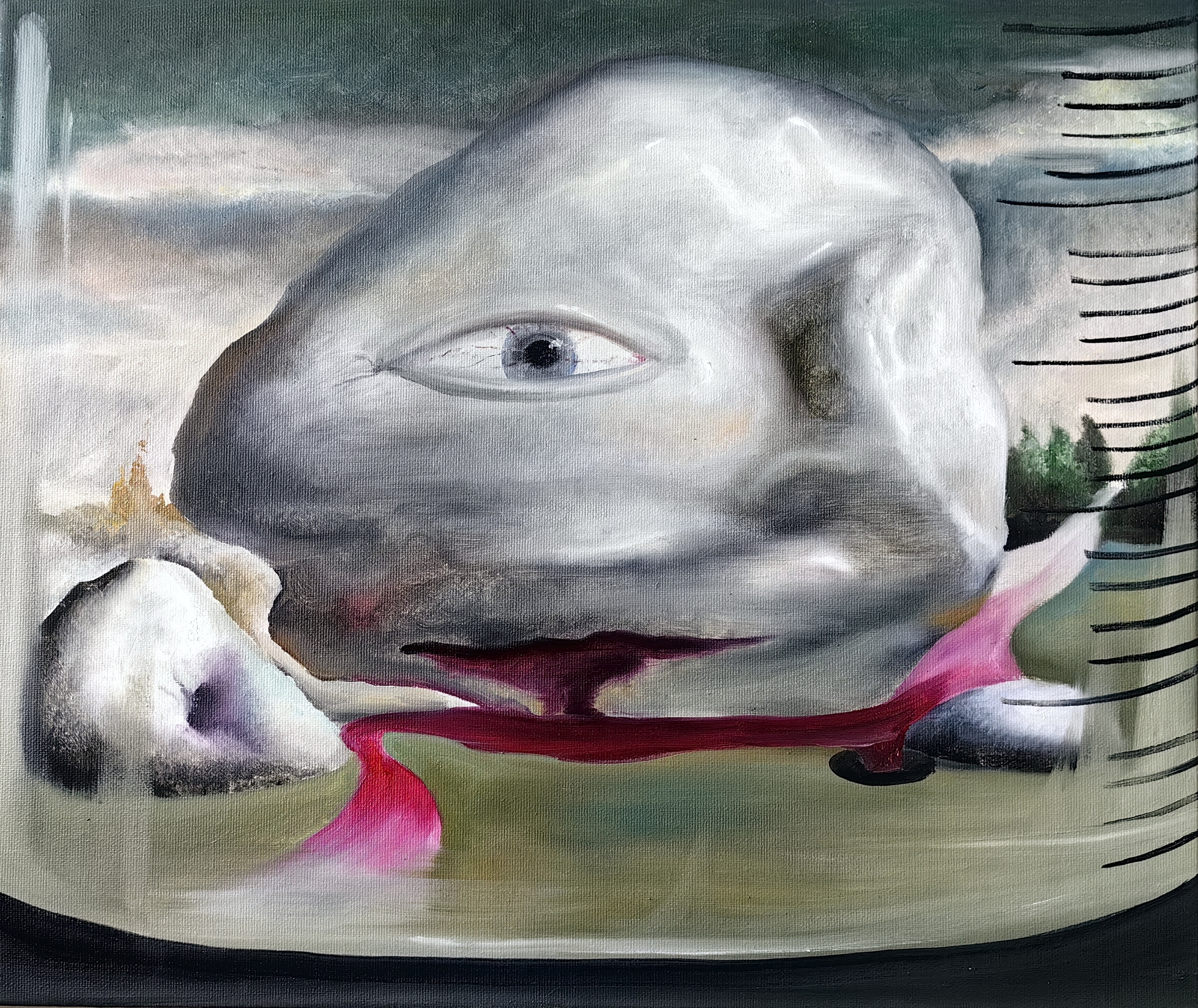 死在针管里的骨头50×60 cm