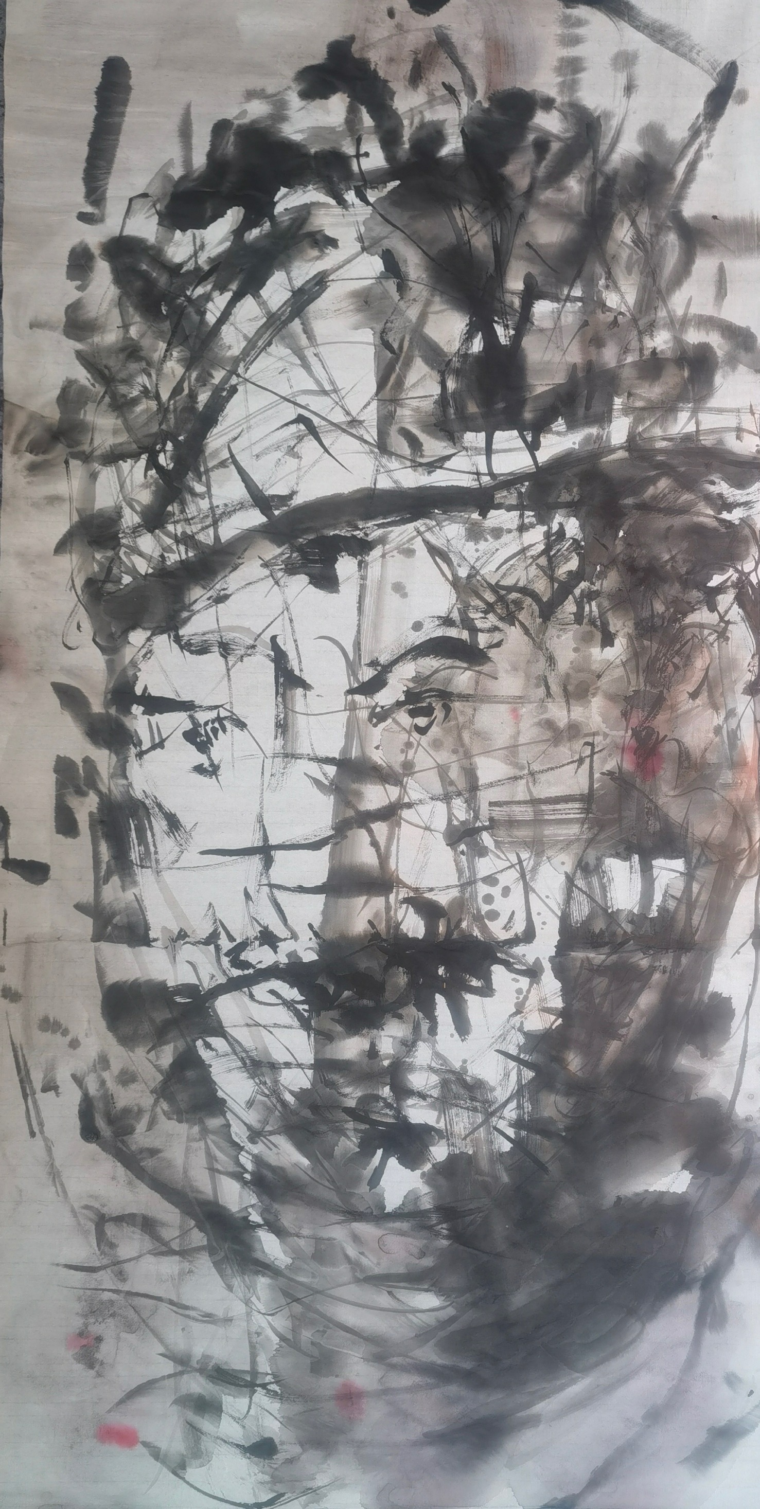 曹喜蛙_墨像100×55cm