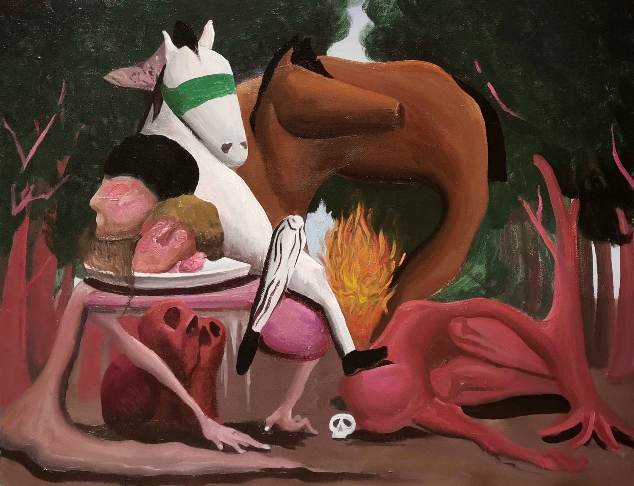 红色的猎物40×50 cm