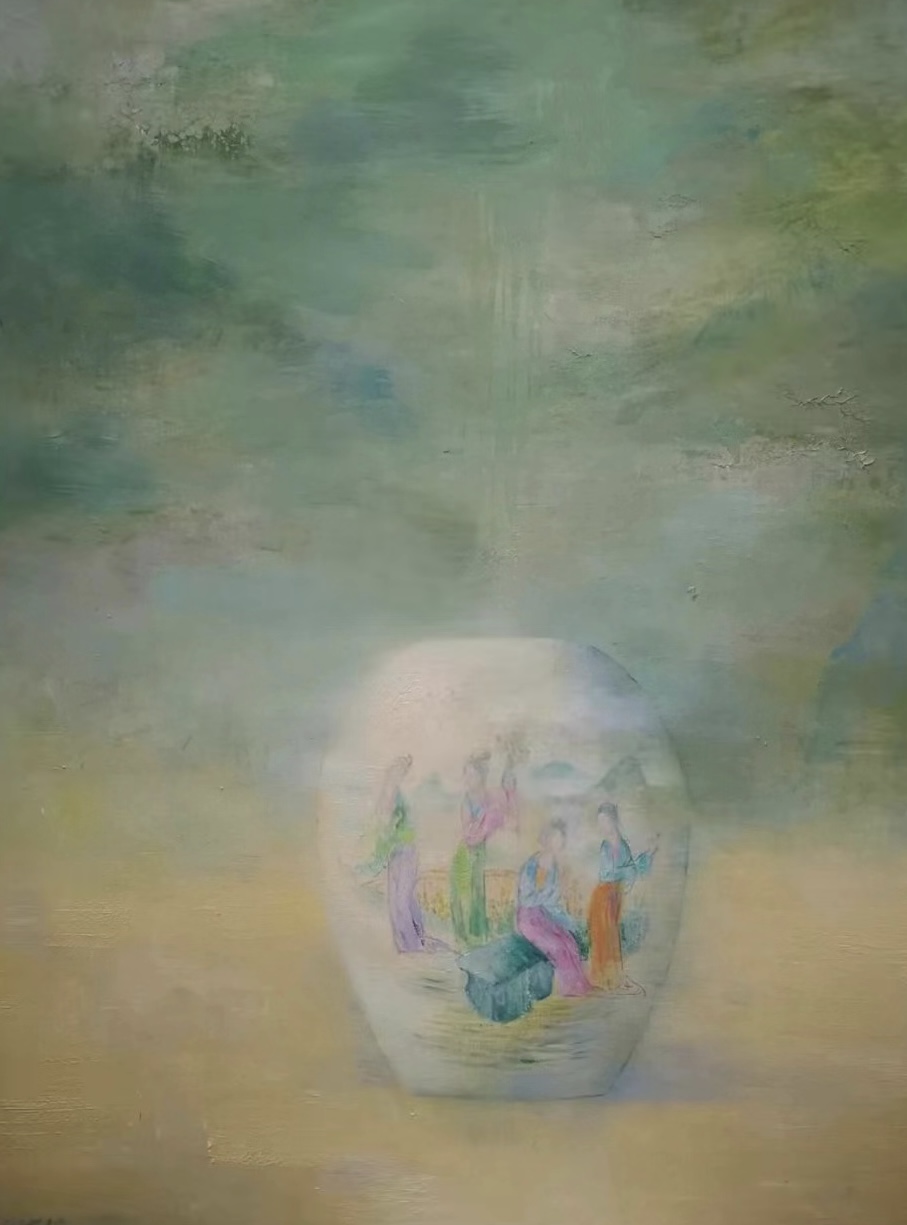 《瓶·静 07 Vase 07》布上油画亚克力100x80cm2021