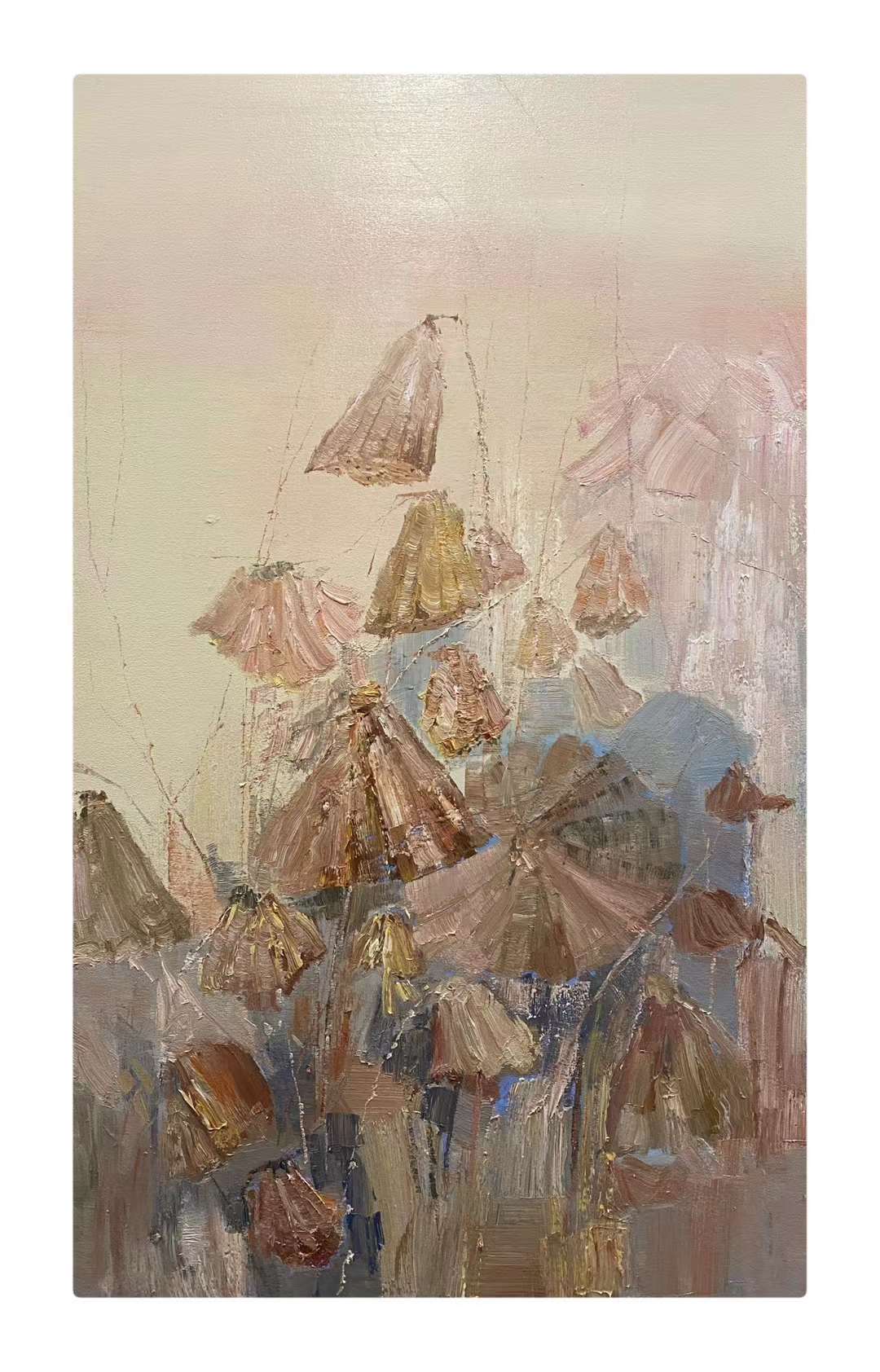 《残荷满地繁花依旧》100x60cm