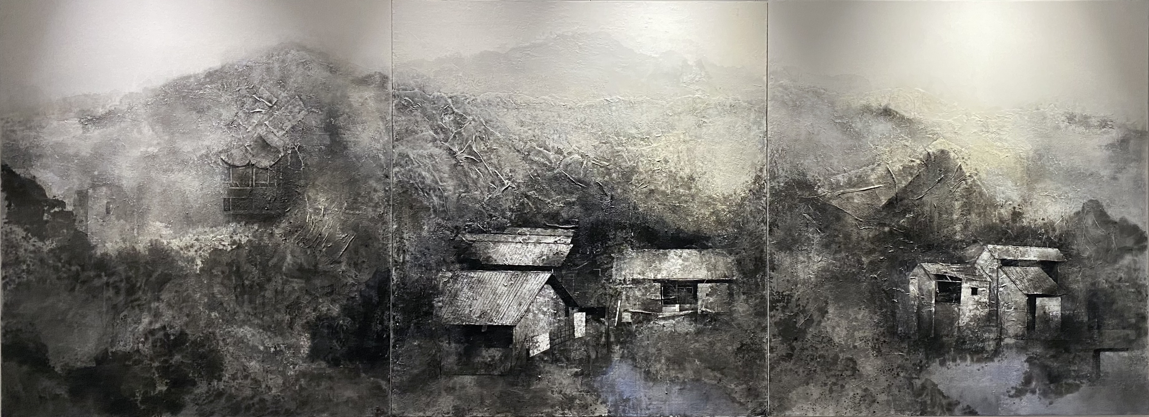 《山居秋瞑》200x546cm