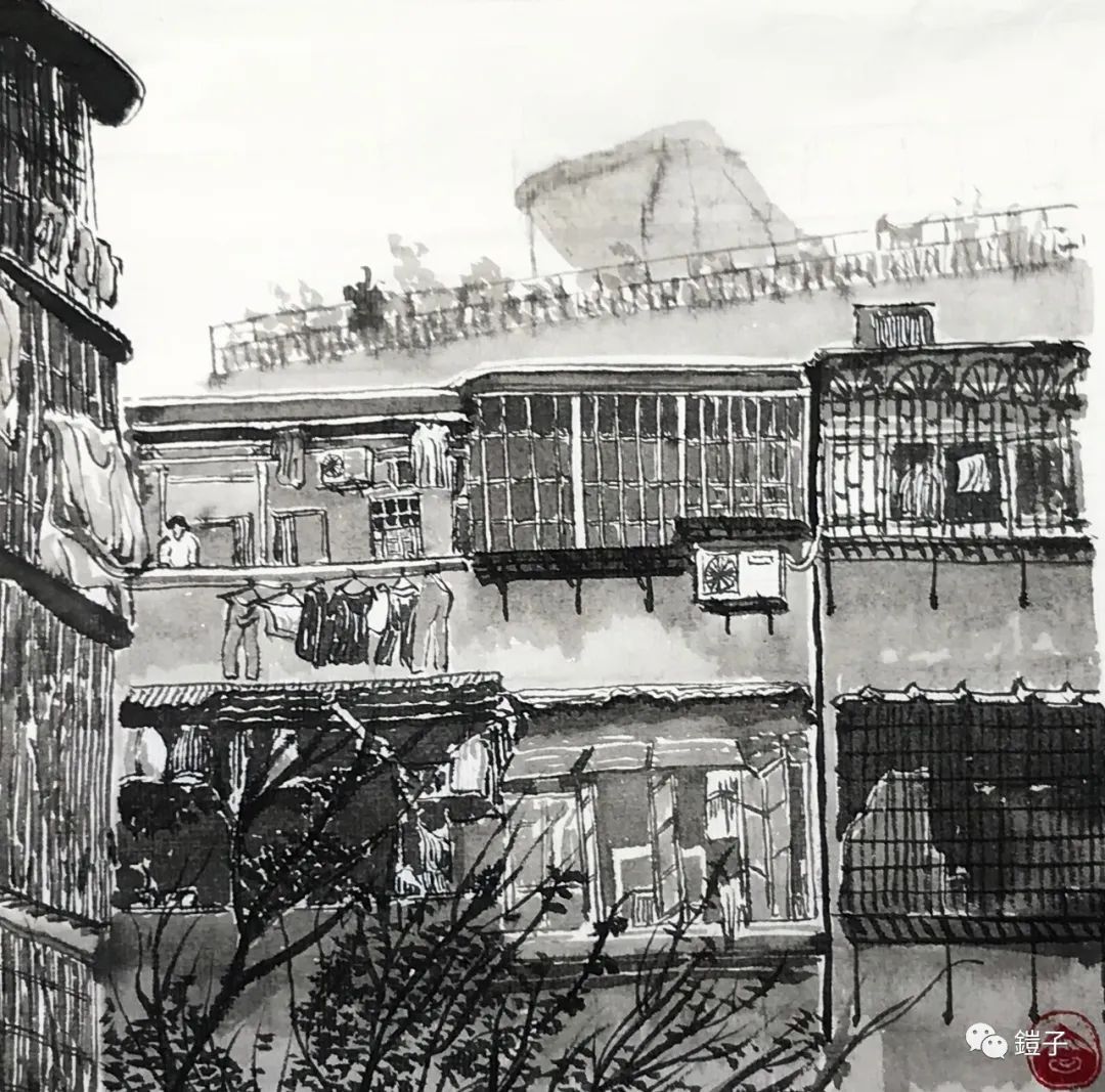 樓上的人26.5x26.5cm