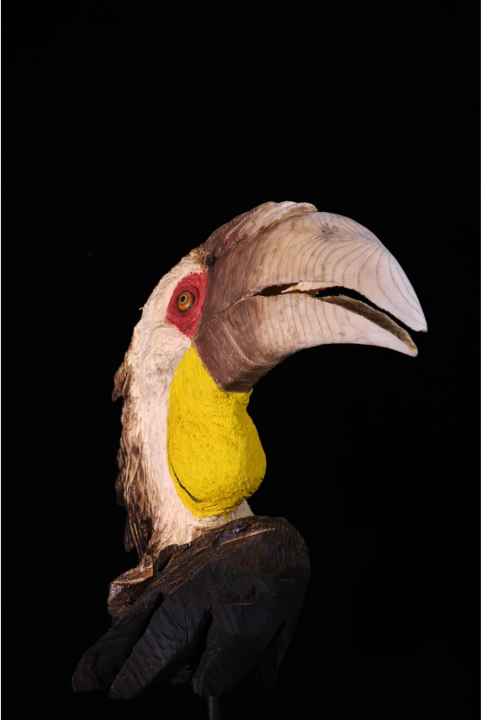 目瑙纵歌——冠斑犀鸟50x26x155cm （底座高度可变）