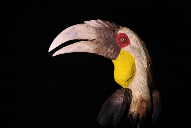 目瑙纵歌——冠斑犀鸟50x26x155cm （底座高度可变）