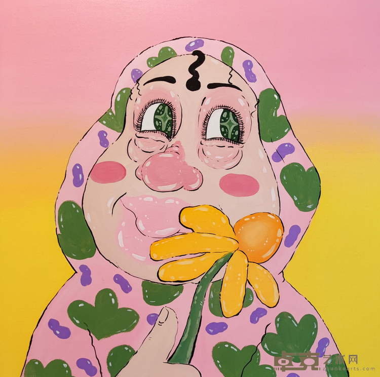 《婊贝50号 Babe No.50》布面丙烯 Acrylic on canvas 50x50cm 2022
