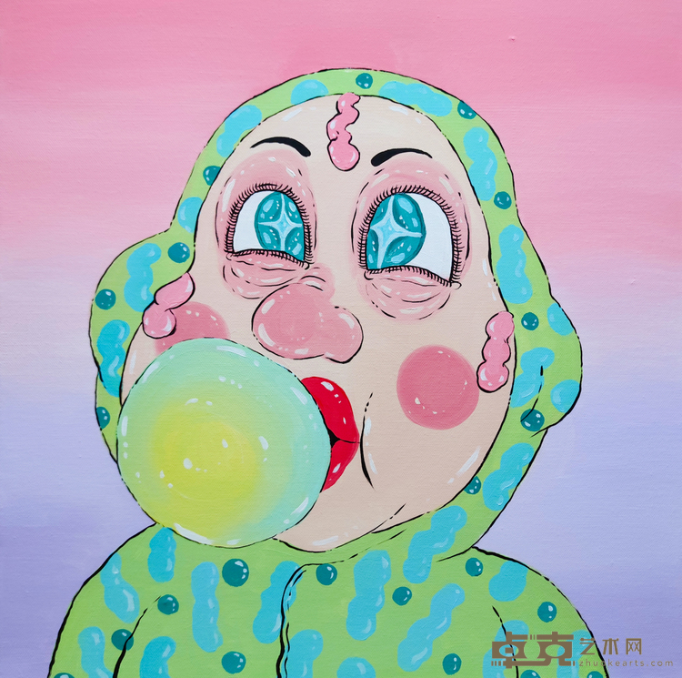 《婊贝33号 Babe No.33》布面丙烯 Acrylic on canvas 50x50cm 2022