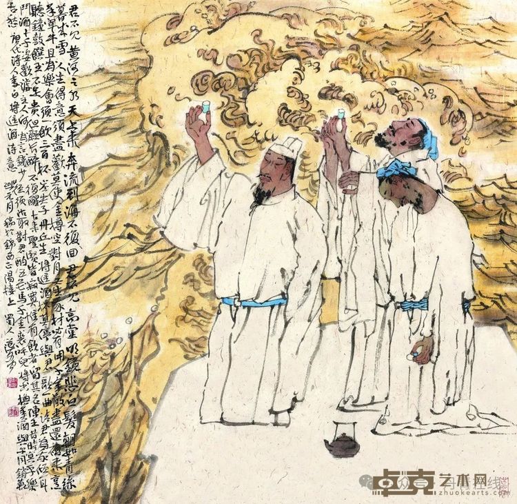 李白诗意 68x68cm