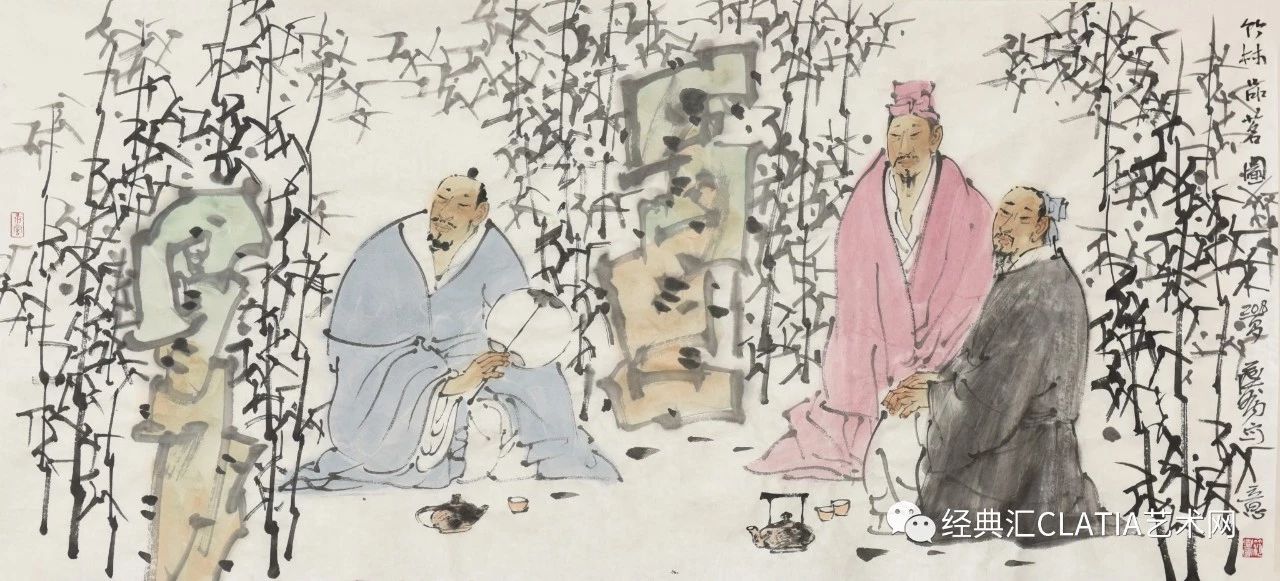 竹林品茗图