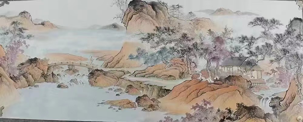 溪山访友40×100cm