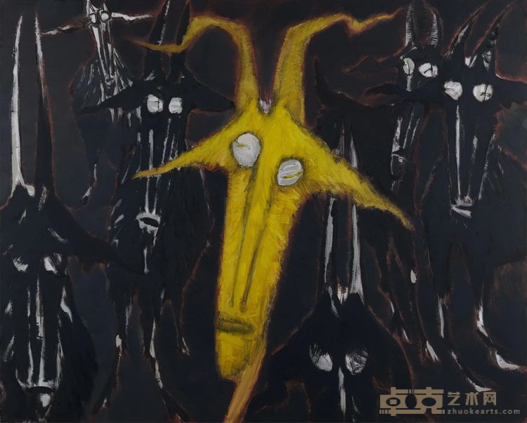 《发光的羊·之五》，布面油画，165 × 205 cm，2022