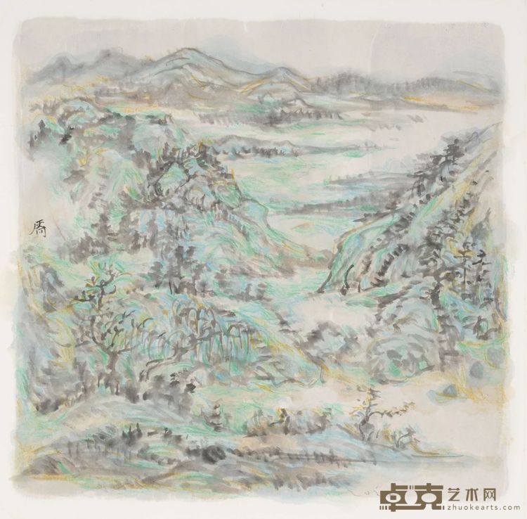 邵仄炯 甲辰山水册（五） 35x34cm 纸本设色 2024