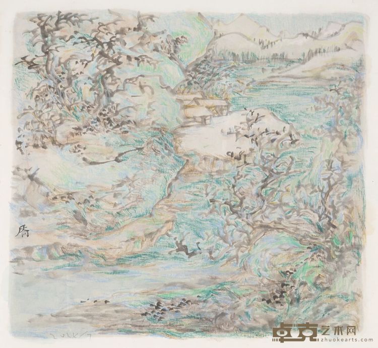 邵仄炯 甲辰山水册（二） 35x34cm 纸本设色 2024