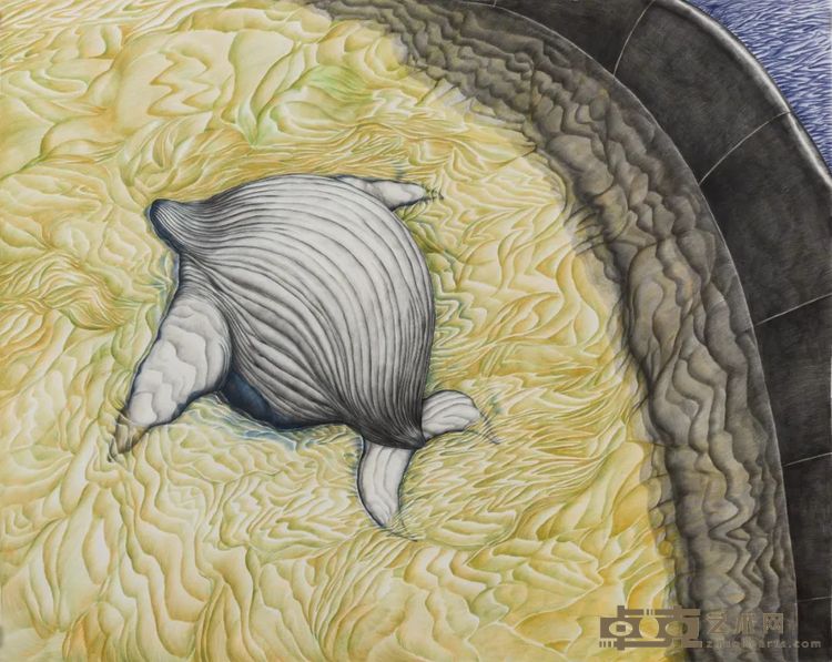 《鲸球》| Whaloon2024纸本彩铅 | colored pencil on paper148.5 × 187 cm
