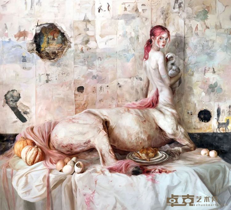 《小男孩的房间》，布面油画，200 × 234 cm，2024