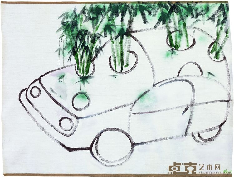 廖国核⽆题(⻋ 圆 ⽵⼦),2015布⾯丙烯,165×215cm