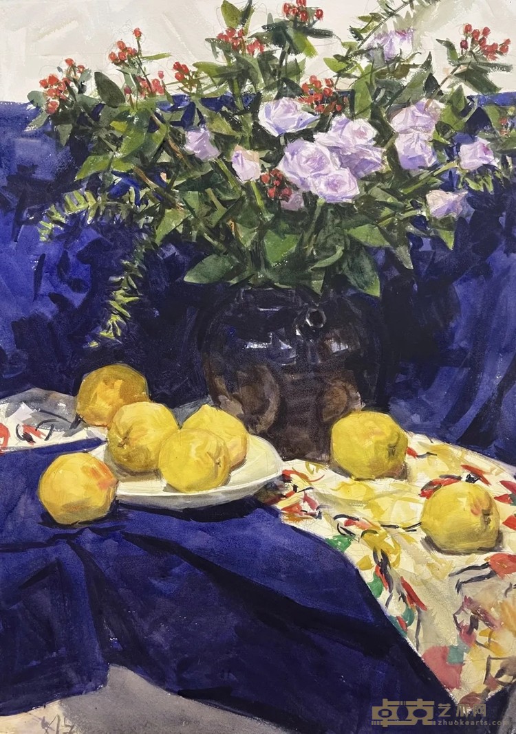 《夏日里的紫玫瑰》 105x75cm 2024年