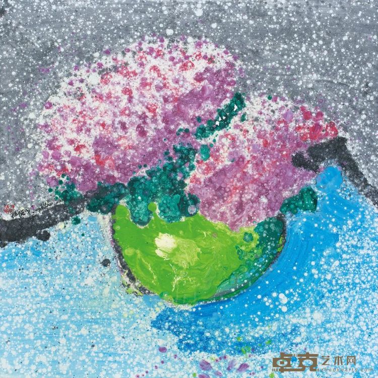 《团紫》60X60cm  布面油画 2016