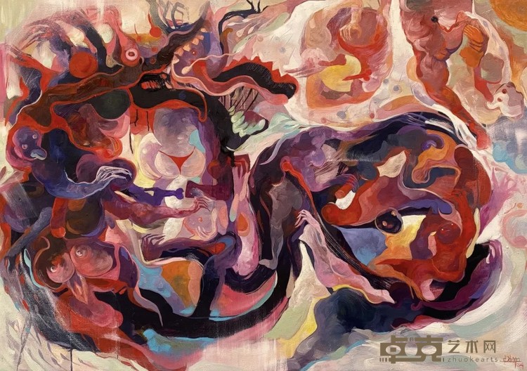 阮德利《我们将成为龙》，布面油画，100 × 140 cm，2024