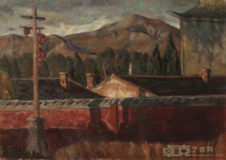 核桃树  布面油画  80x60cm  2020年