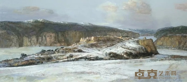 冬季.老牛湾  布面油画  66x145cm  2020年