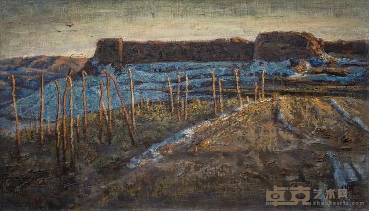 残阳  木板油画  40x70cm  2014年