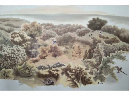 油彩作品《野地故事.调心》