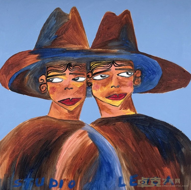 《寻找》，布面油画和丙烯，60 × 60 cm，2024
