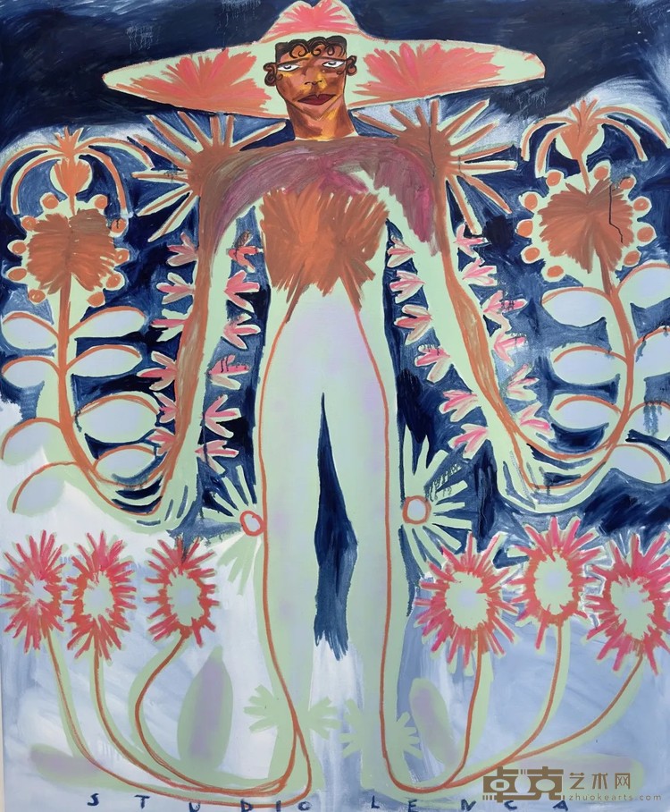 《连接》，布面油画和丙烯，190 × 160 cm ，2024