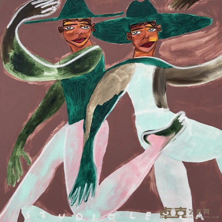 《杰特》，布面油画和丙烯，100 × 100 cm ，2024