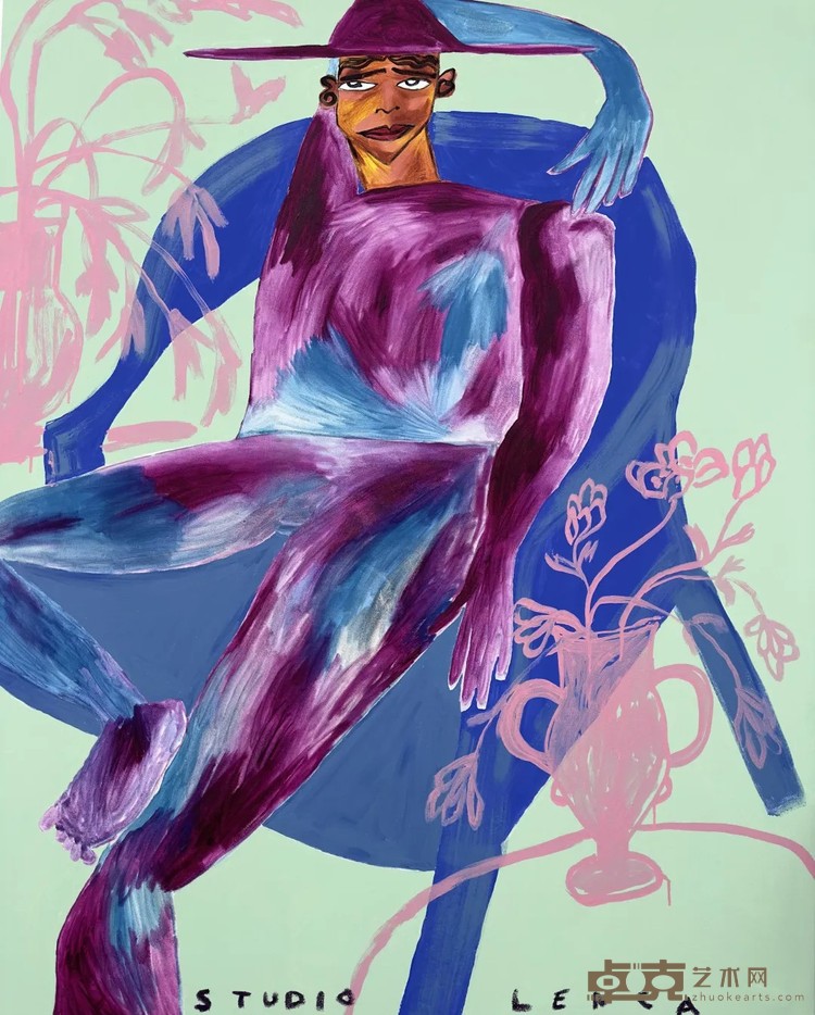 《塞缪尔》，布面油画和丙烯，190 × 160 cm，2024