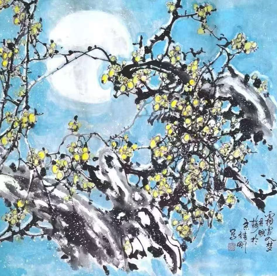 霜雪入梦月映梅