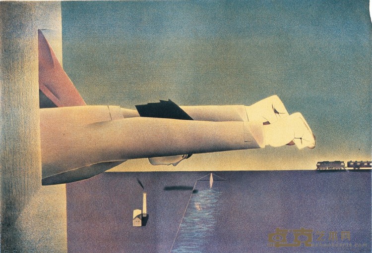 韦嘉《Superman》，石版版画，50×70cm，2002