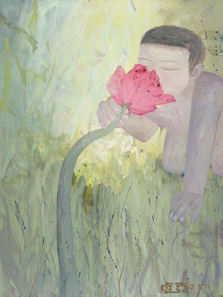 韦嘉《花木男_I》，丙烯画布，200×150cm，2006
