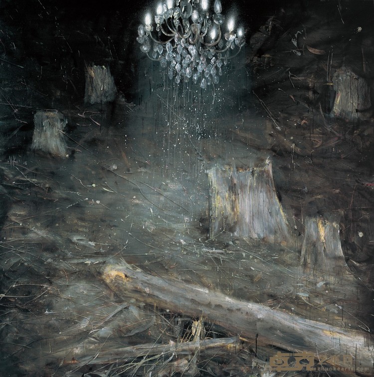 韦嘉《照亮夜色无垠_VII》，丙烯画布，180×180cm，2009