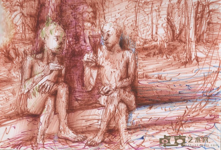 韦嘉《空杯醉》手稿，水性笔纸本，26×37cm，2010