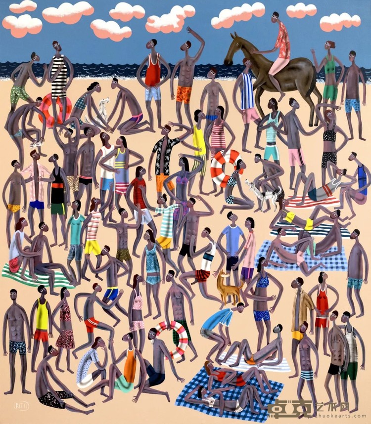 奇蒂·纳罗德，《共享地平线》，布面丙烯，160 × 140 cm，2024