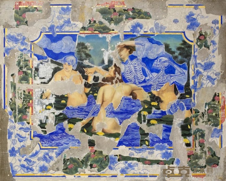 潘娜潘·尤蔓妮，《最后的舞蹈》，布面综合材料，120 × 150 cm，2022