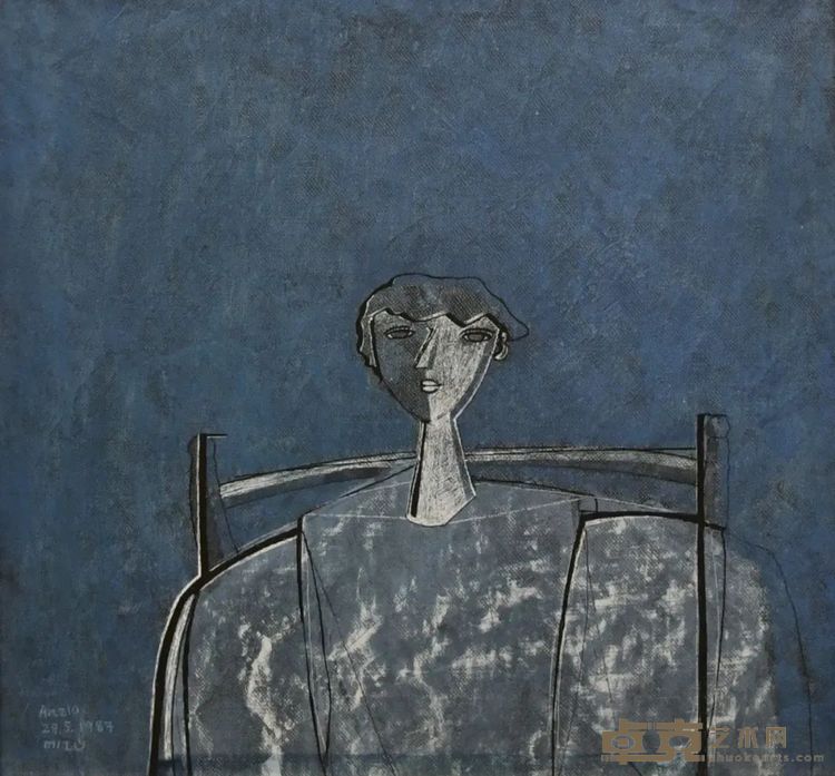 Mizù《少女》26.5 × 28.5 cm｜布面油画｜1987